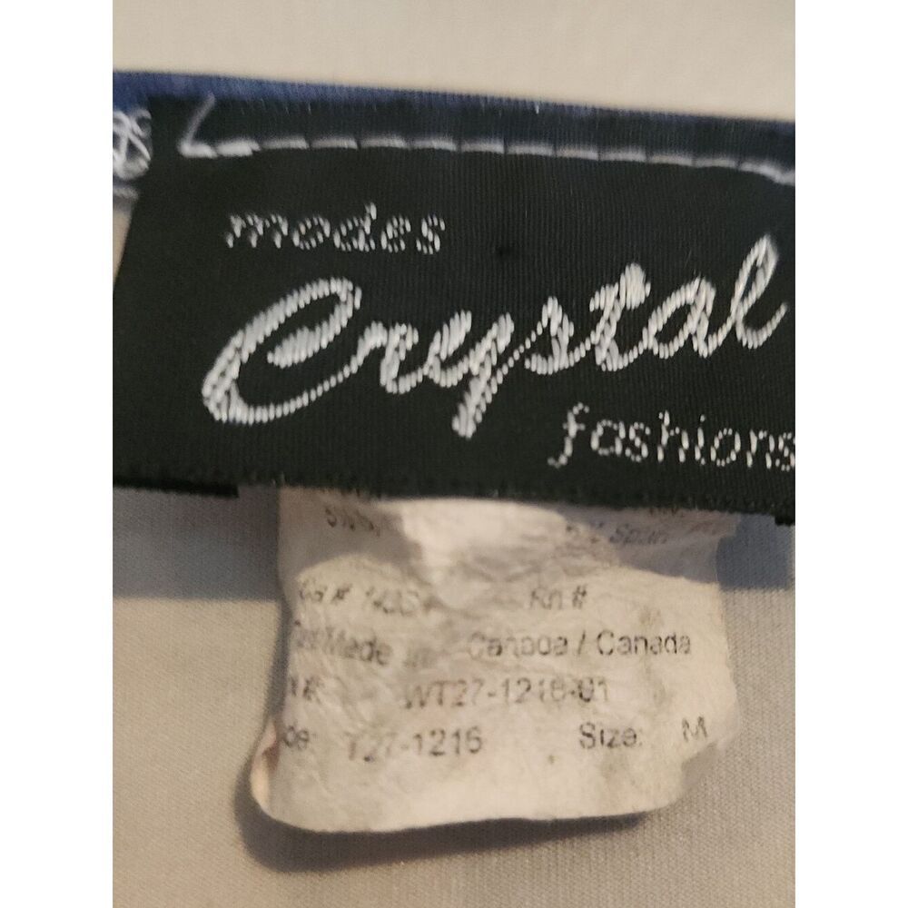 F36 Modes Crystal Fashions Blue Tie-Dye V-Neck Top with shark tooth hem - Picture 2 of 15
